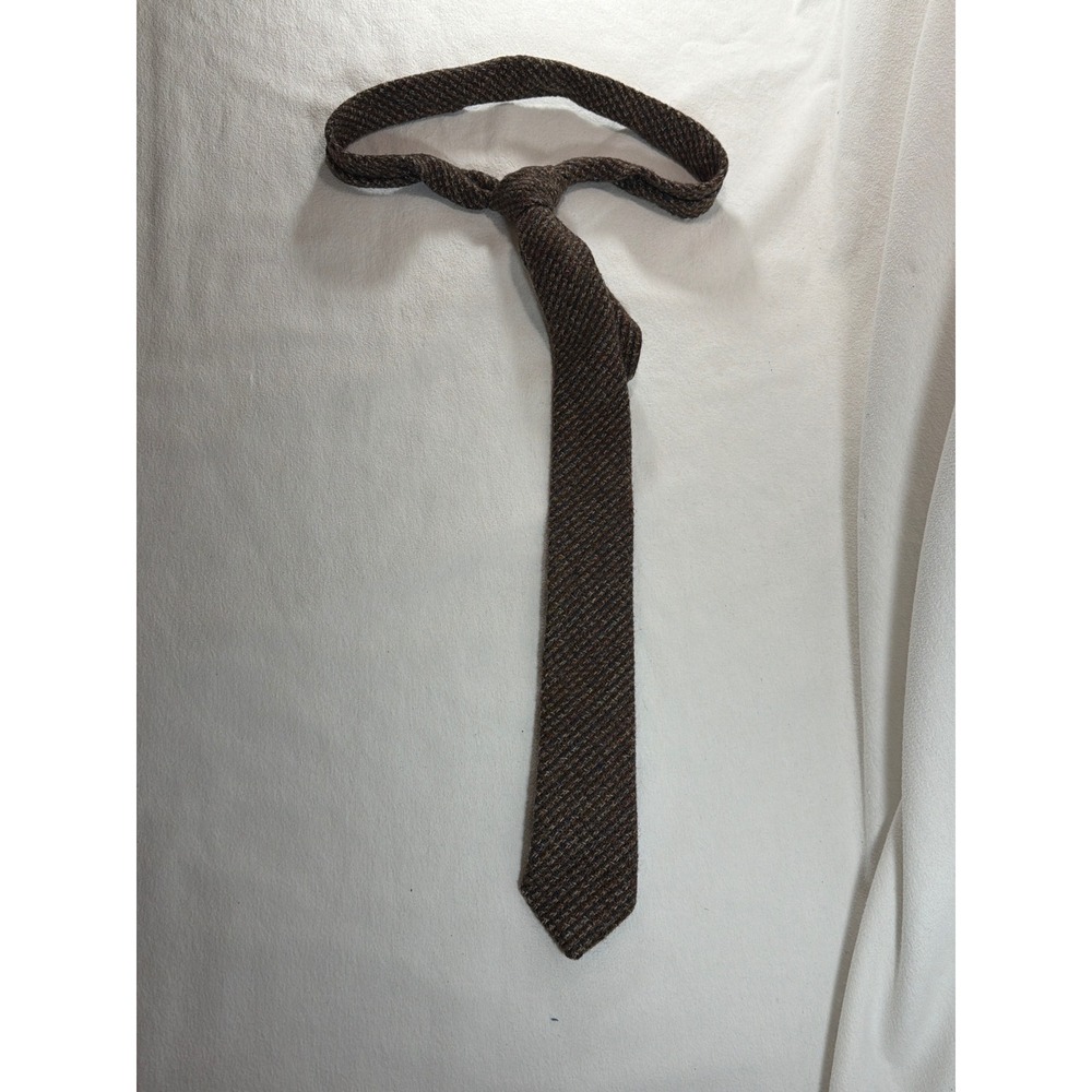 Vintage Brown Tweed Wool Necktie Multi Color Fleck RN 33535 Classic Tie